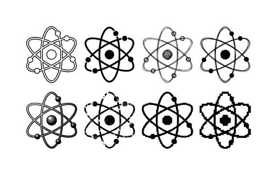central nucleus with multiple electrons orbiting in concentric paths for atom representation