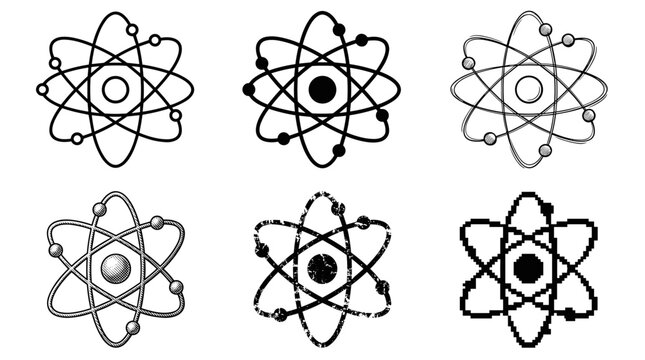 stylized atom with central core and electrons orbiting in elliptical paths