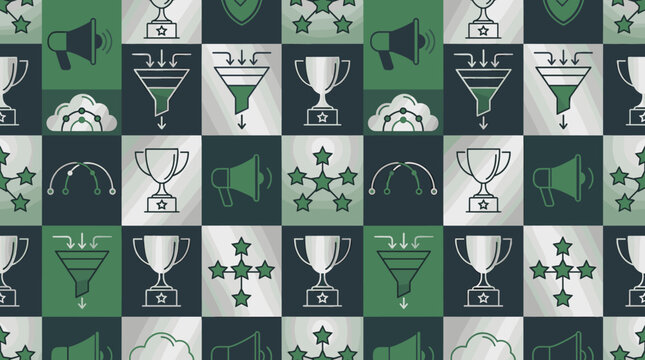 Insurance strategy icons and safety help elements integrated into a sleek seamless repeating pattern for agency platforms. Client