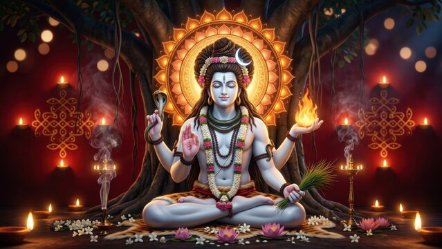 Lord Dakshinamurti Sacred Fire &ndash; Divine Knowledge Background