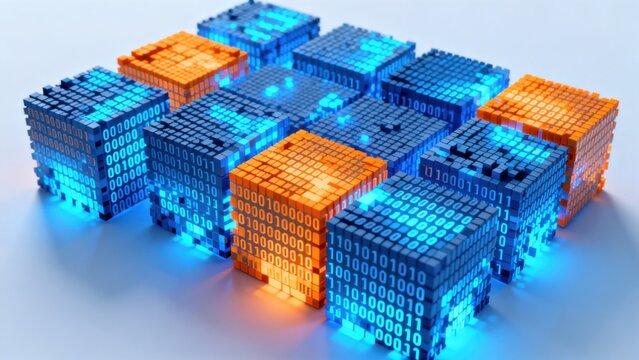 Stacked cubes with binary code