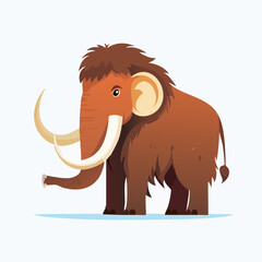Obraz premium Cartoon Woolly Mammoth Illustration
