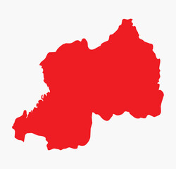 Fototapeta premium Vector graphic artwork suitable for print and web containing flat detailed map of RWANDA