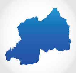 Fototapeta premium Vector graphic artwork suitable for print and web containing flat detailed map of RWANDA