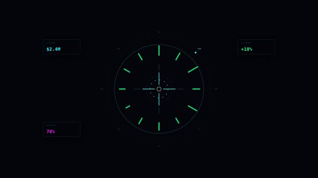 Motion of a Digital Clock Displaying Time in a Dynamic Animation.