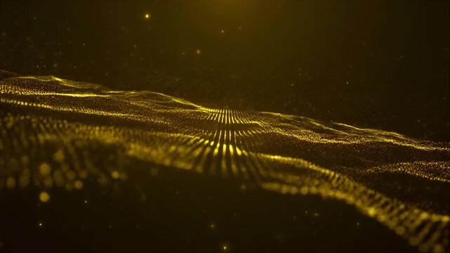 Ethereal golden haze streams floating in cosmic silence with suspended flecks and soothing radiance