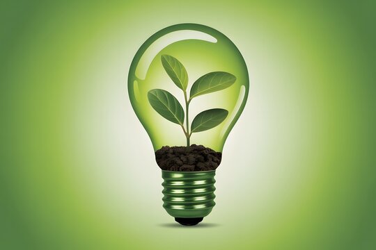 Green light bulb plant growing soil preview high resolution picture