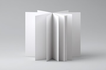 Naklejka premium Three-Dimensional Vertical Eight-Page Brochure Mockup with French-Fold Right-Angle Design