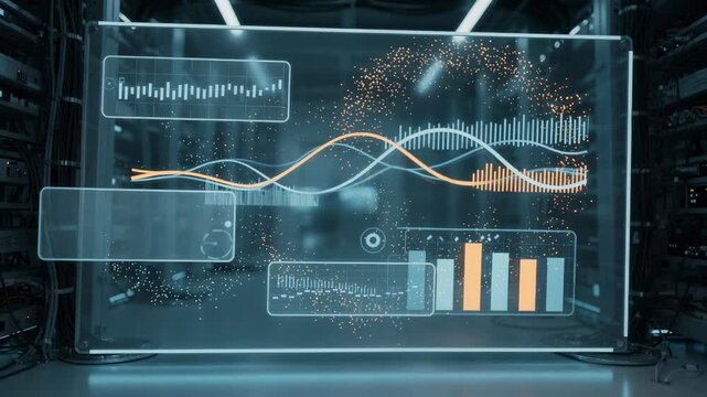 Medium shot of AIpowered dashboard displaying cell voltage predictive analytics with highlighted anomaly alerts in a hightech industrial control setting