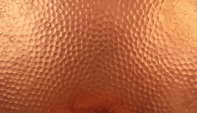 Hammered copper surface displays a warm, metallic sheen with a detailed texture of uniform indentations creating a rustic yet elegant finish.