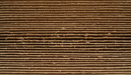 Obraz premium A detailed, horizontal view of stacked rough-cut wooden boards with visible grain and texture, creating a rustic and natural background.