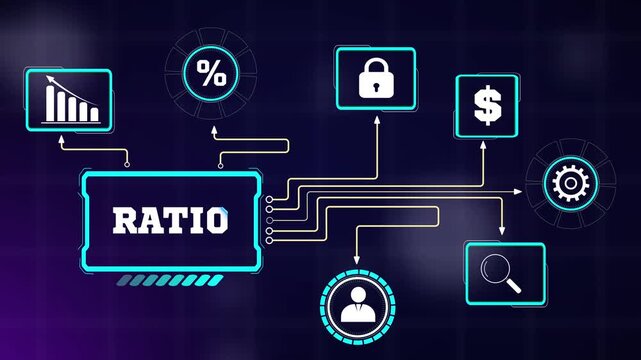 Analyzing corporate financial ratio analysis formulas via modern interconnected technology circuit lines