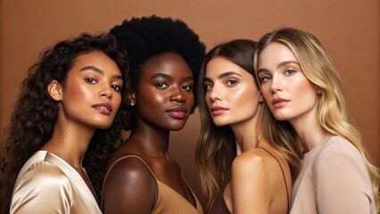 Fototapeta premium Diverse Beauty Portrait Celebrating Inclusion, Confidence and Natural Elegance
