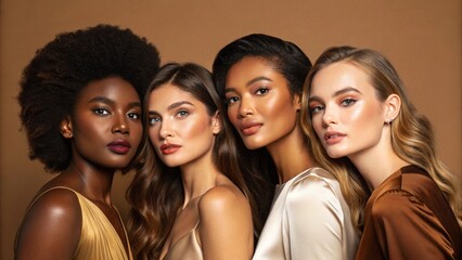 Fototapeta premium Diverse Beauty Portrait Celebrating Inclusion, Confidence and Natural Elegance
