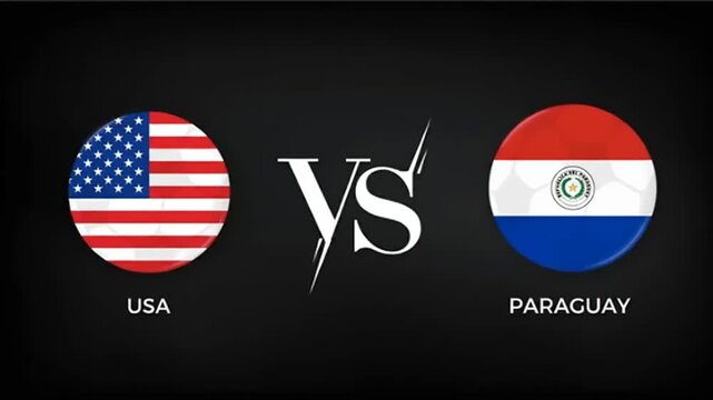 USA versus Paraguay flags comparison.