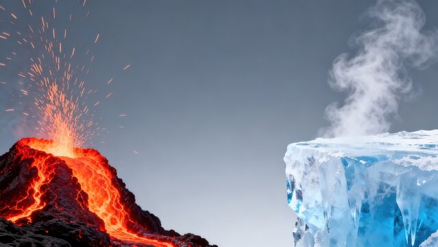 Volcano and Iceberg Contrast