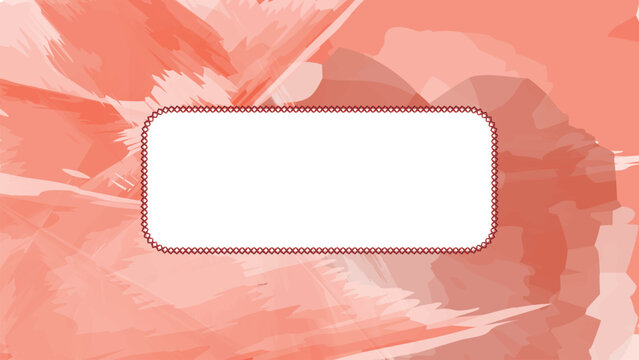 abstract coral peach background with white box