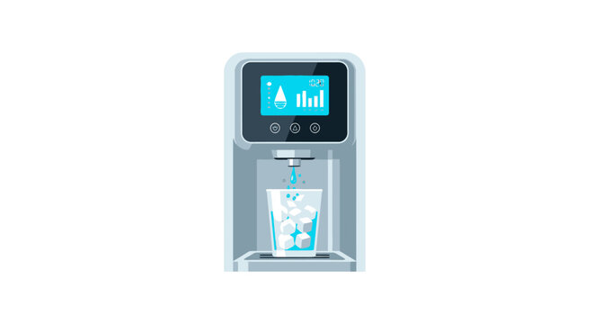 Modern Smart Water Dispenser and Ice Machine with Digital LCD Display for Office and Home Kitchen Hydration