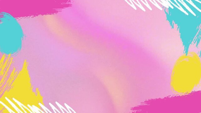 Dynamic abstract background featuring energetic brushstrokes and expressive scribbles on a gradient pastel canvas, ideal for contemporary design projects