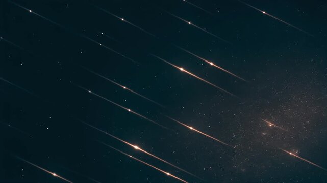 Minimal space dust illuminated by drifting light trails with amber haze and soothing visual flow