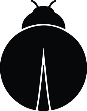 Silhouette vector of a simple ladybug icon for graphic design