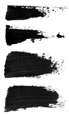 Fototapeta premium Four distinct black ink brush strokes