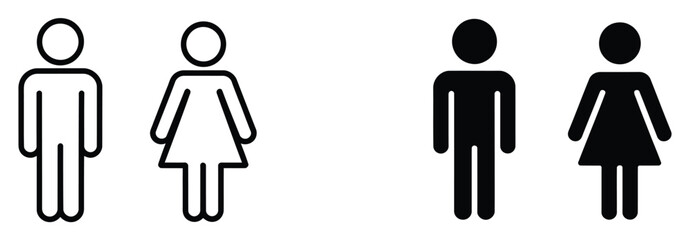 Fototapeta premium Man and woman icon illustrating male and female user profile symbols