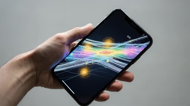 Medium shot of a mobile device screen presenting AIdriven defect prediction alerts highlighting fiber flaw forecasts for onthego quality monitoring