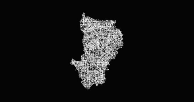 Sketch Dhaka outline map animation - smooth progressive reveal