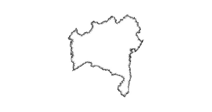 Sketch Bahia outline map animation - smooth progressive reveal