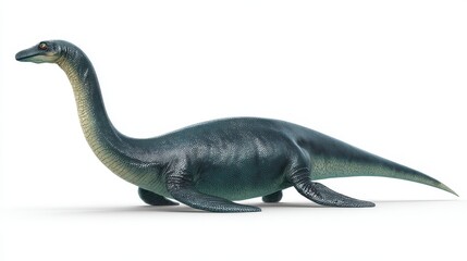 Obraz premium Studio-rendered lake monster in profile, glossy skin, neutral tones, minimal white background