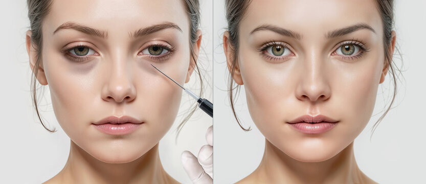 Under eye contour plastic surgery, ai generated