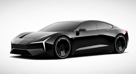 Obraz premium black car isolated on white