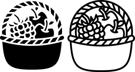 Decorative autumn apple and berry basket symbol for thanksgiving design © ratihms04