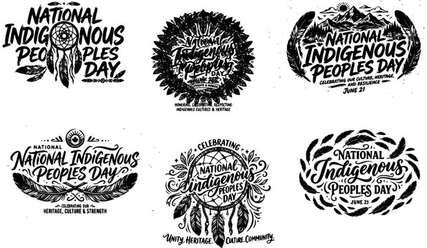 National Indigenous Peoples Day SVG Bundle with Dream Catcher, Sunburst, Floral, Feather, and Grunge Badge Designs for Cultural Awareness Shirts, Stickers, and Holiday Decor