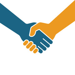 Fototapeta premium Two hands shaking in agreement and partnership vector illustration