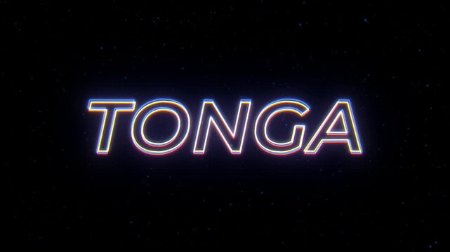  Tonga Neon Sign Text with Classic Retro Theme