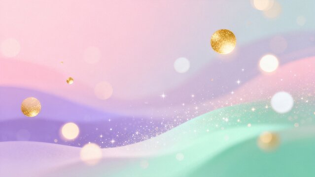 Pastel abstract with glowing orbs