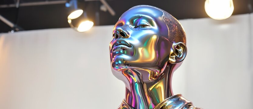 Synthetic Souls &mdash; Futuristic translucent humanoid entity with luminous energy core, luxury fashion editorial aesthetic, cinematic artificial intelligence and digital humanity concept