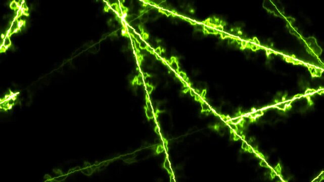 Abstract green lightning plasma background with glowing electric cracks, smoky texture, and intense futuristic energy effects.