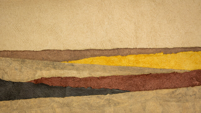 abstract landscape in earth pastel tones - a collection of handmade papers