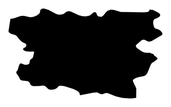 A contour map of Lori. Armenian province silhouette