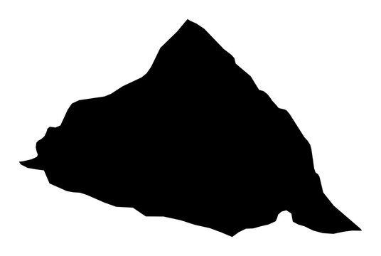 A contour map of Guba-Khachmaz Economic Region. Azerbaijani economic region silhouette