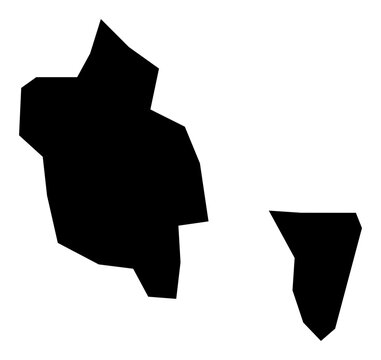 A contour map of Triesenberg. Liechtenstein municipality silhouette