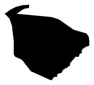 A contour map of Malta Majjistral Region. Maltese region silhouette