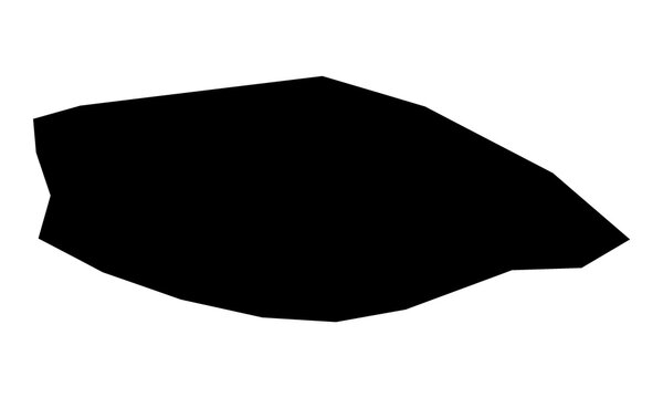 A contour map of Gozo Region. Maltese region silhouette