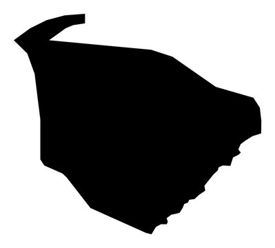 A contour map of Malta Majjistral Region. Maltese region silhouette