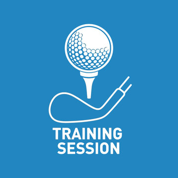 Abstract Golf Emblem Illustrating Training Session for Avid Golf Players and Enthusiasts