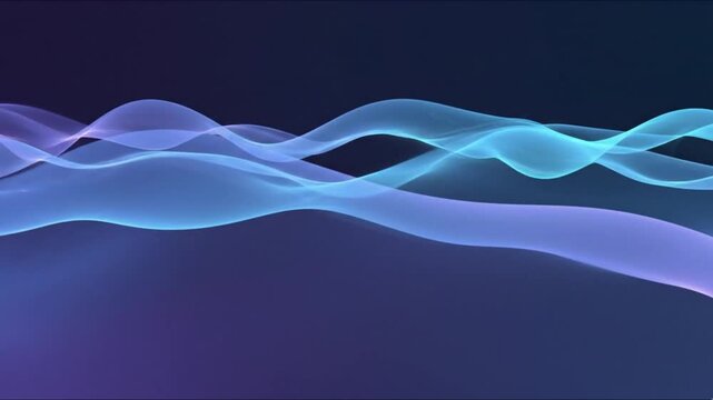 Abstract blue wave design background with flowing soft waves, curves and light motion lines creating a smooth water inspired abstract pattern