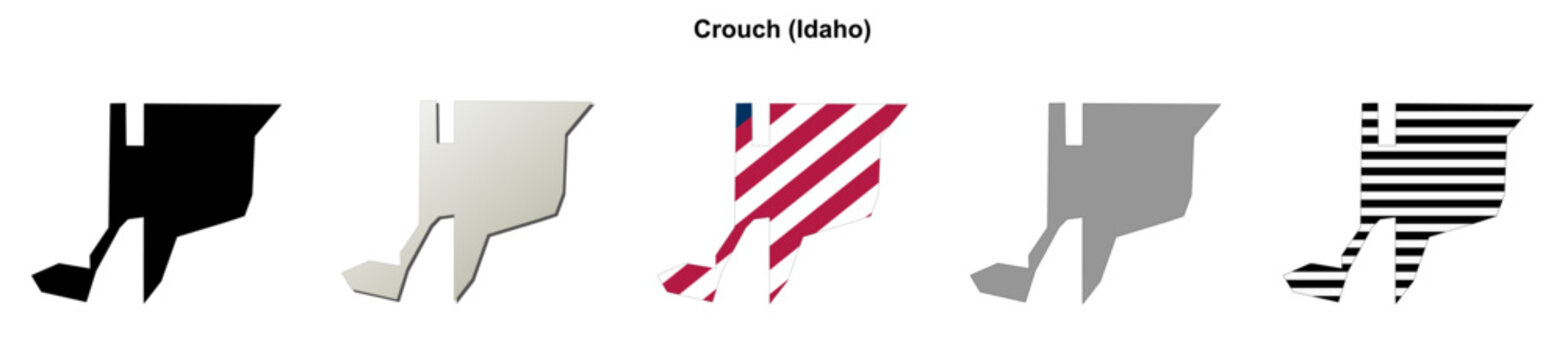 Crouch (Idaho) blank outline map set